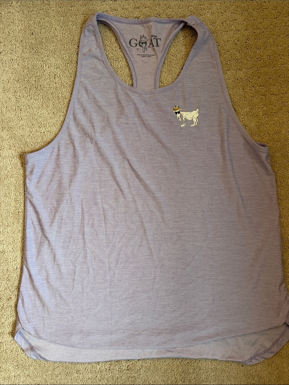 GOAT Lavender Racerback Tank with Goat Logo